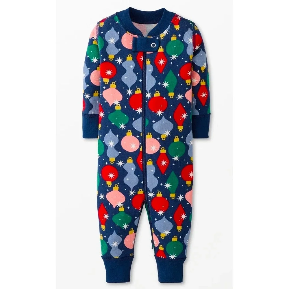 Hanna Andersson Organic Cotton Christmas Ornaments Pajama Jumpsuit 80cm‎ 18-24M